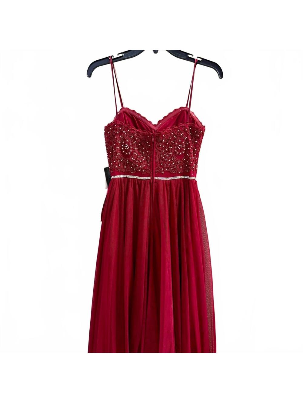 NWT Jodi Kristopher Red Embellished Prom Dress 7 - Picture 3 of 8
